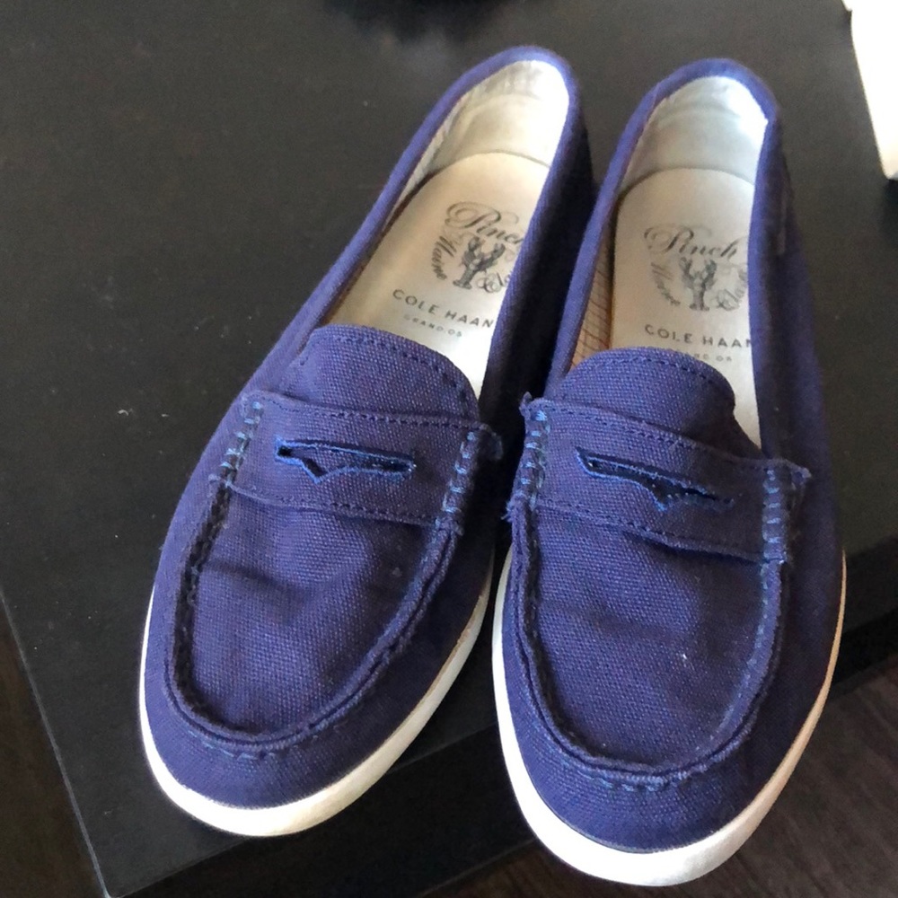 Cole Haan Navy cotton loafers size 7